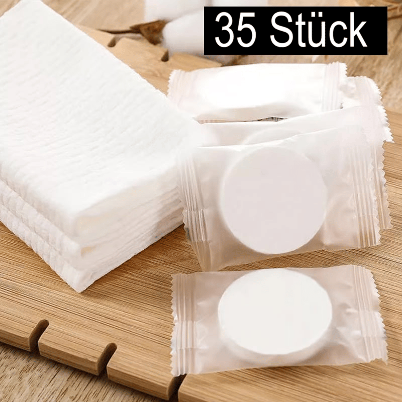 ✨ Komprimierte Handtuch-Tabletten