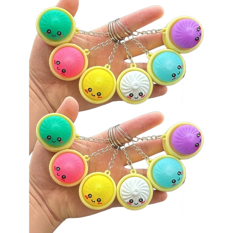 Light-Up Squeezable Steamed Bun Keychain