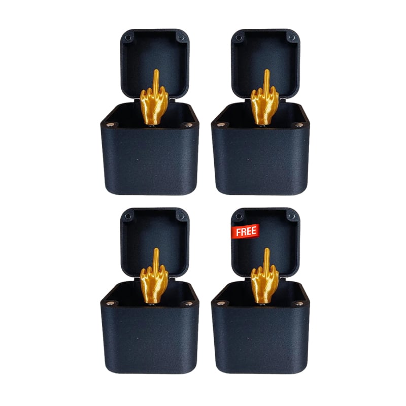Mittelfinger in einer Box