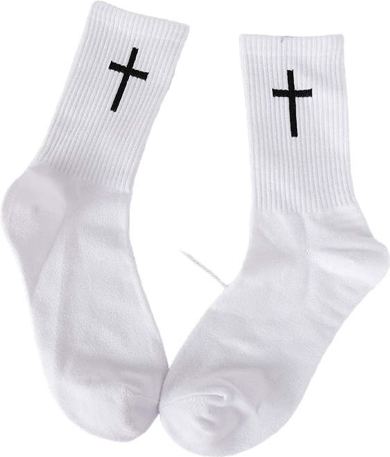 Cross Black And White Socks