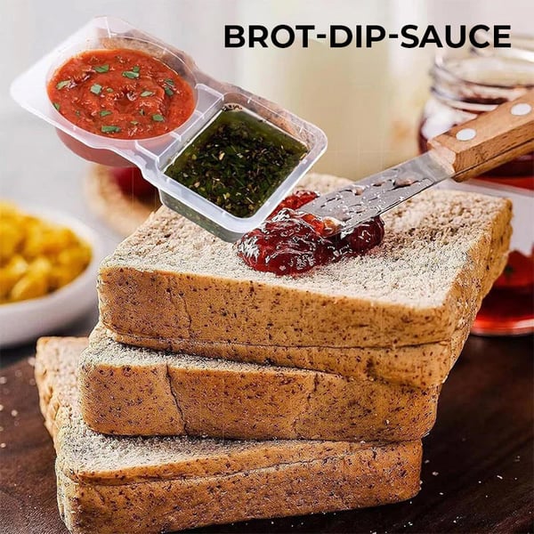 Snackbehälter mit zwei Fächern und Deckel