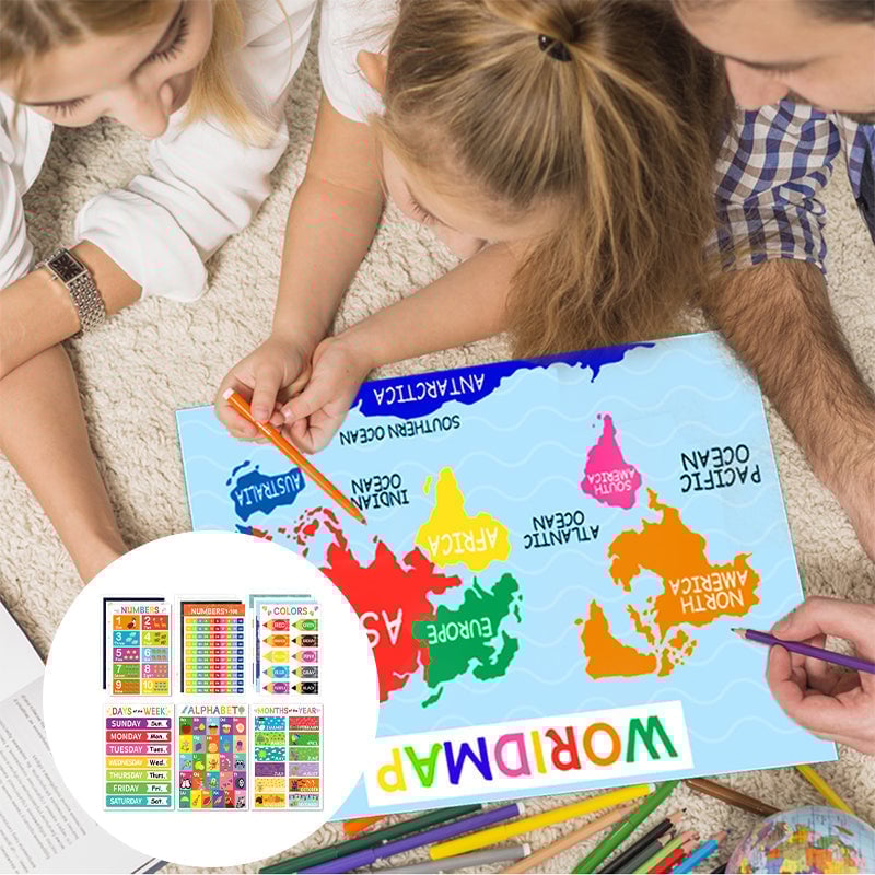 Kleurrijke educatieve posters (18 stuks/set)