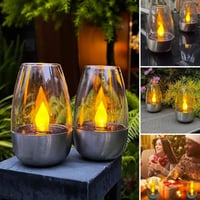 Solar LED Candle Goblet Light for Outdoor Waterproof Use