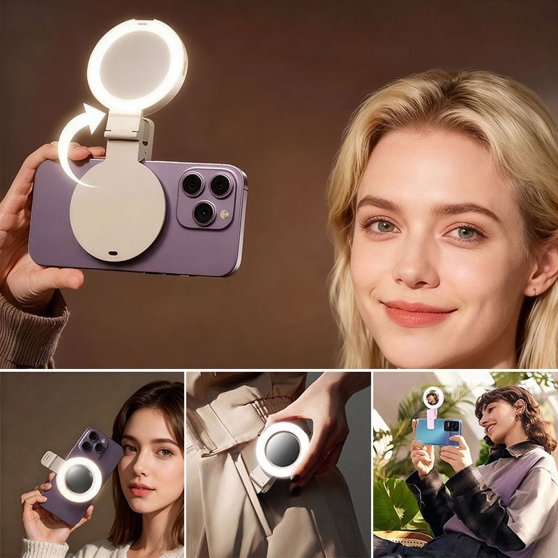 Portable Mobile Phone Rear Selfie Mirror Fill Light
