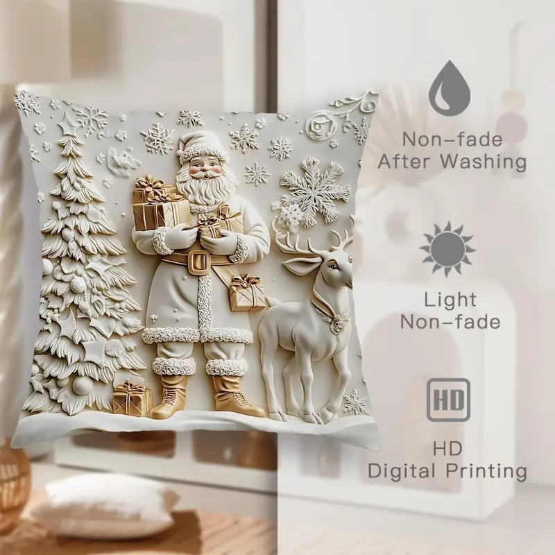 Christmas Linen Cushion Pillowcase