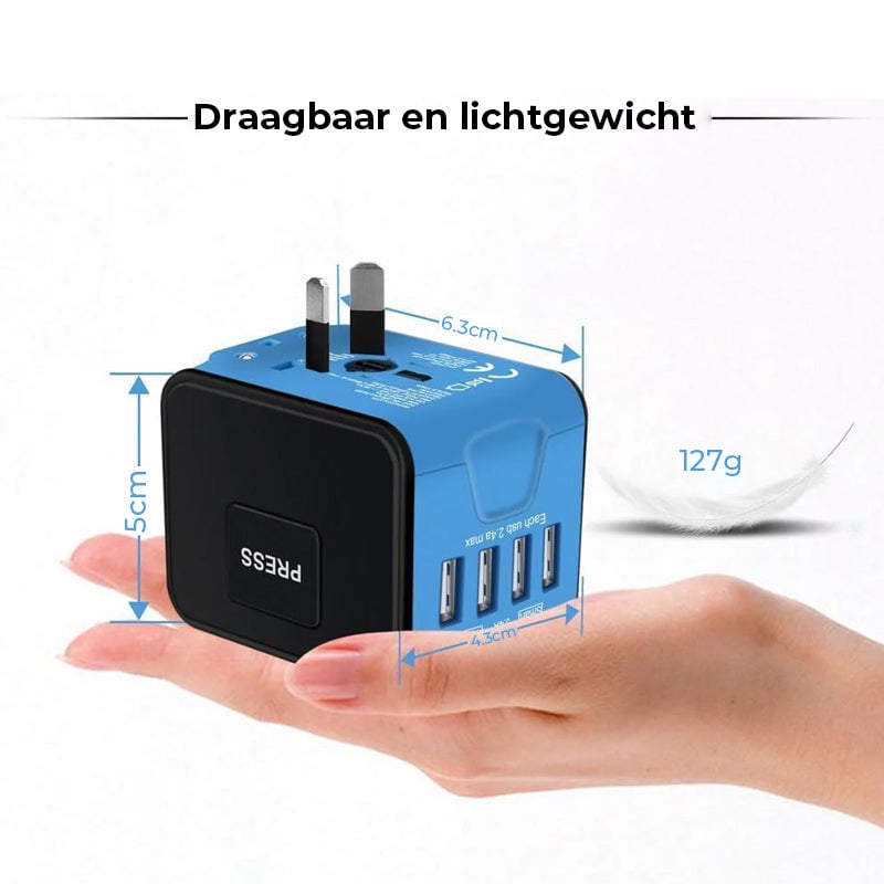 Alles-in-één universele reisstroomadapter