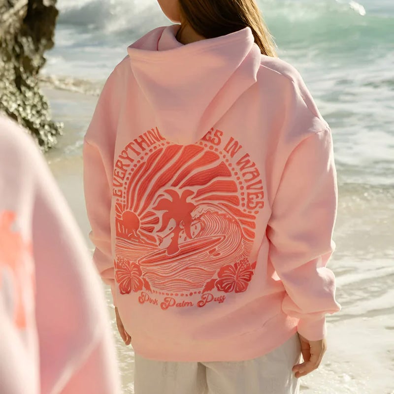 Oversized hoodie met zonsondergang achtervolgen