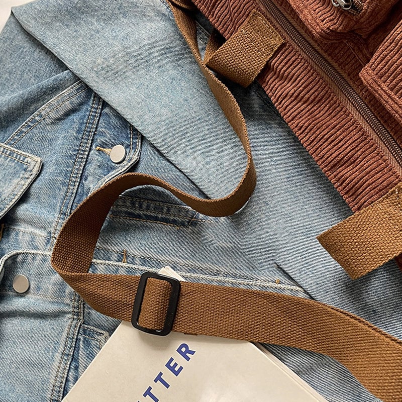 Große Kapazität Corduroy-Damentasche