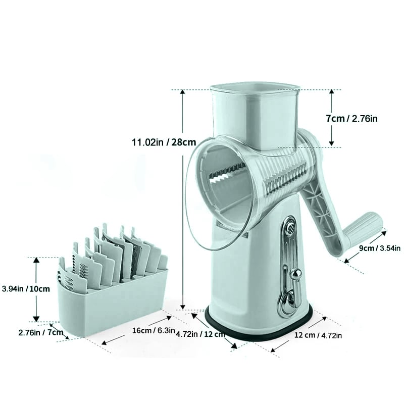 5 in 1 Vegetable Cutter Slicer, Rotary Cheese Grater