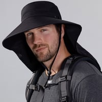Men's Wide Brim Sun Hat with Removable Face Mask