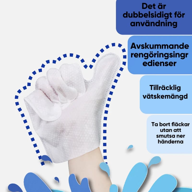 Pet Glove Wipes för Hundar & Katter