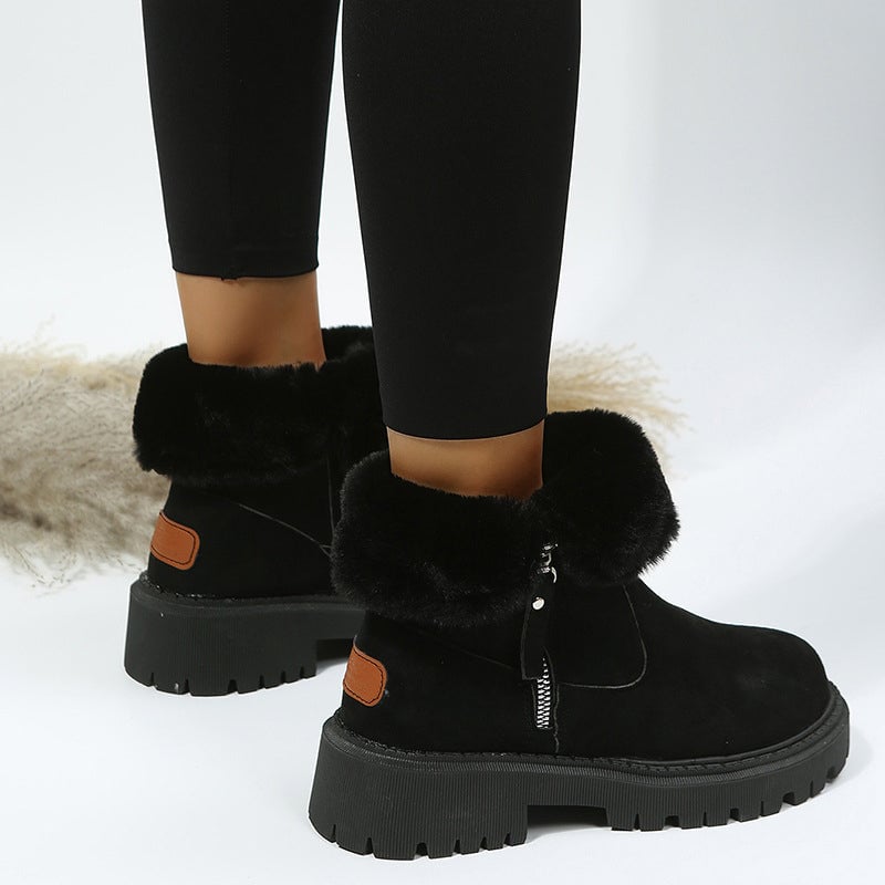 Modische Kurzschaft-Martinsstiefel mit seitlichem Reißverschluss