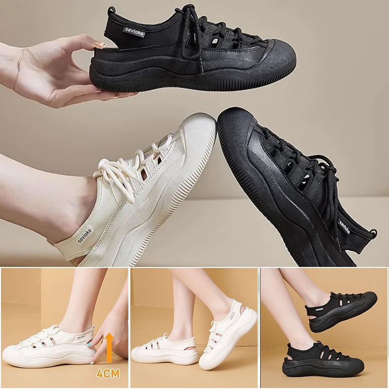 Chaussures Blanches Creuses à Semelle épaisse D'été