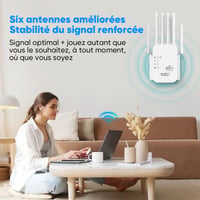 Amplificateur WiFi 6 antennes amélioré 1200 Mbps