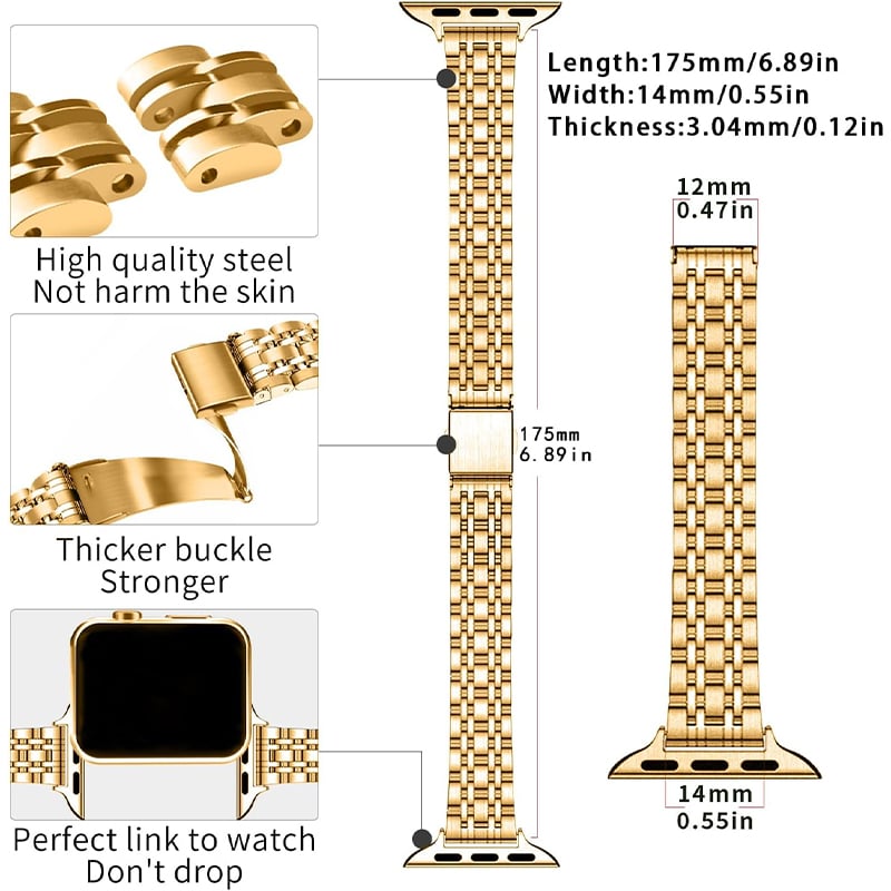 ​​iWatch Butterfly Clasp Metal Case Band