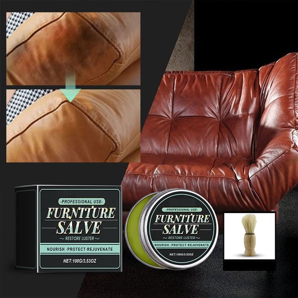 Furniture Salve for Leather - Polisher, Moisturizer, and Restorer for Couches and Furniture