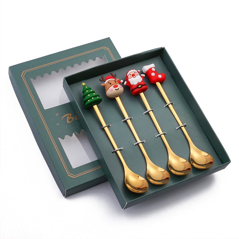 🎅Set de cuillères pour poupées de Noël🎄