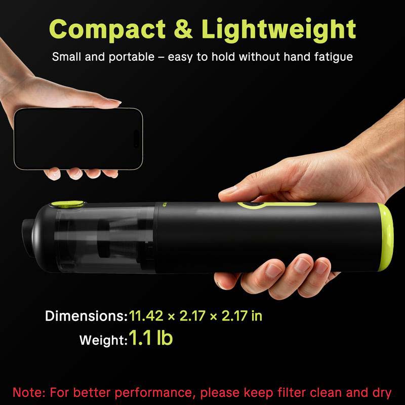 Sakerplus® Portable Cordless Handheld Car Vacuum Cleaner
