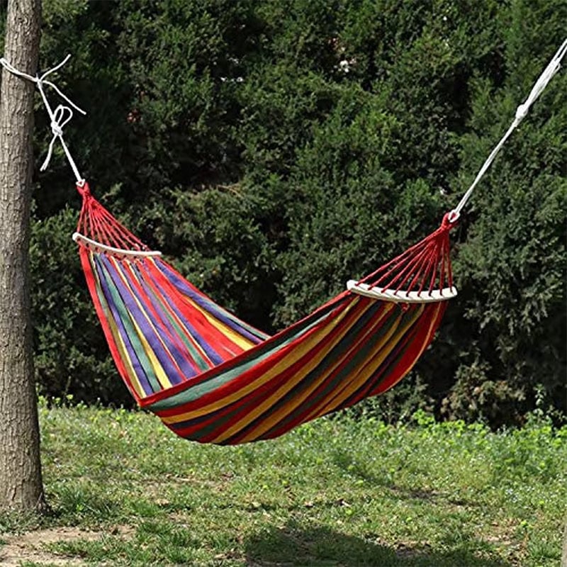 Outdoor Thick Canvas Hammock with Ropes