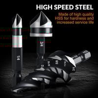 Four Spiral Flute Step Drill Bit Set