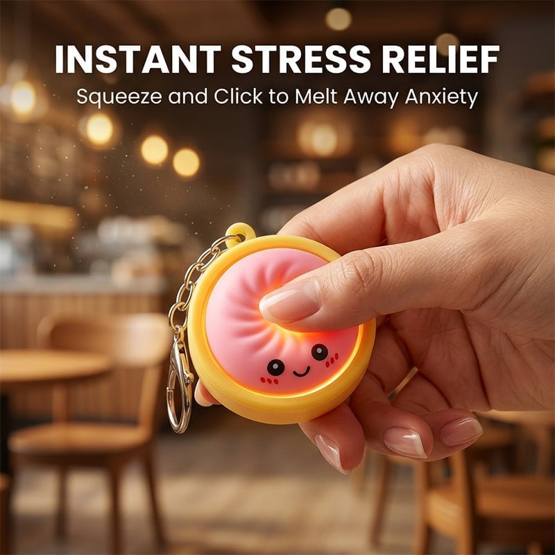 Light-Up Squeezable Steamed Bun Keychain
