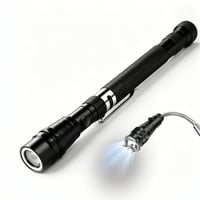 Telescoping Magnetic Flashlight with Flexible LED Pickup Tool
