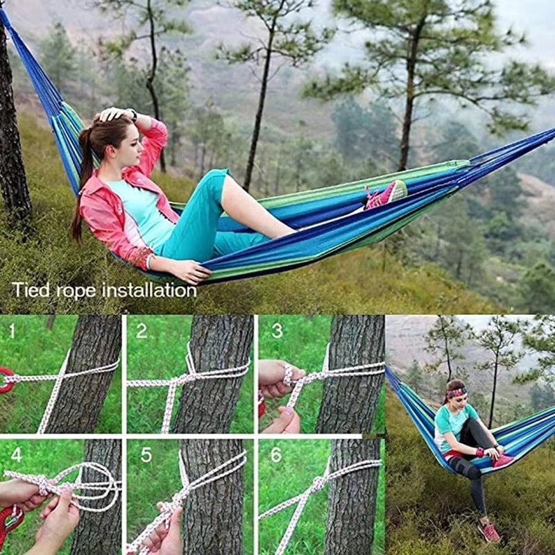 Outdoor Thick Canvas Hammock with Ropes