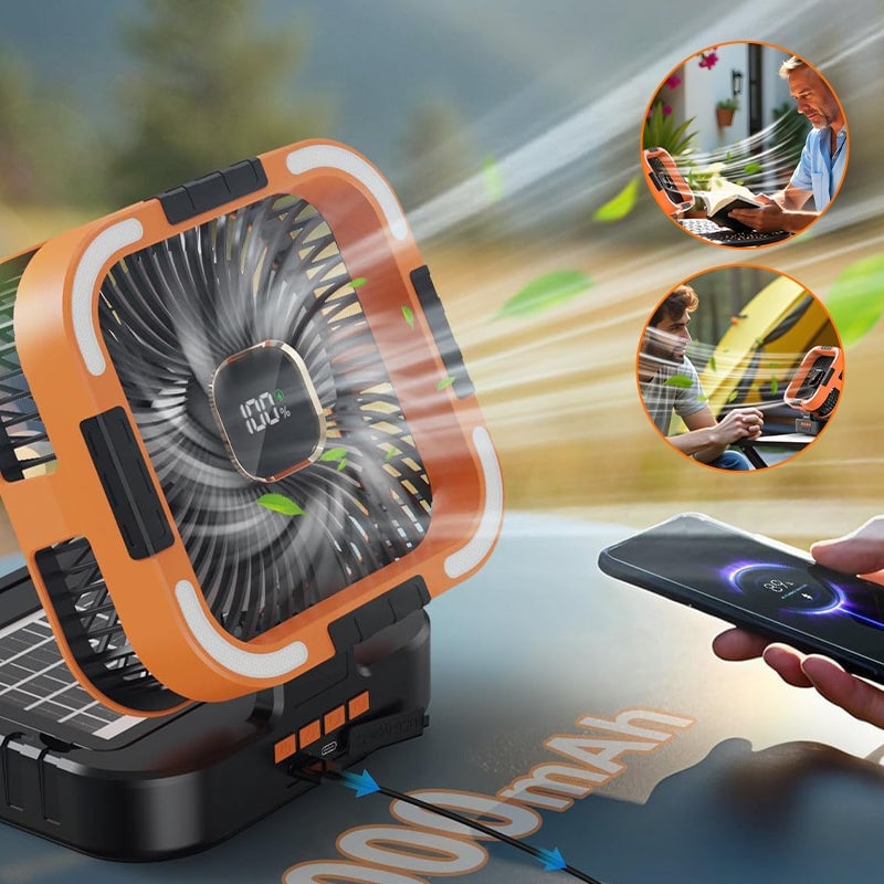 Sakerplus Solar Camping Fan