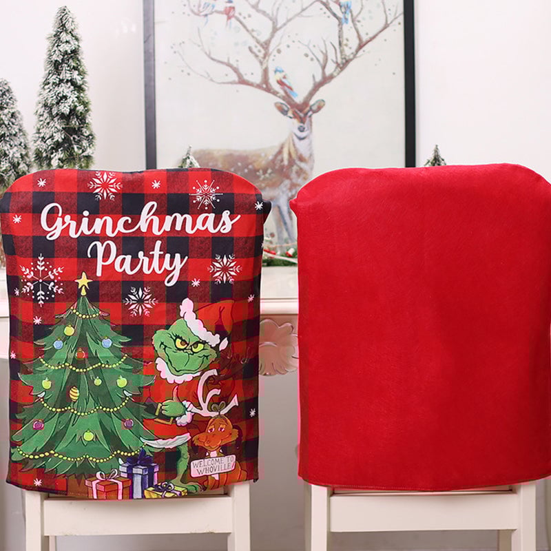 Christmas Grinch Plush Chair Cover