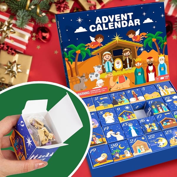 2025 Nativity Advent Calendar – 24-Day Building Block Set Christmas Countdown Gift