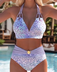 Aumora Halter Neck Sexy Printed Bra Bikini