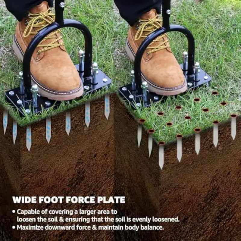 Manual Spring-Loaded Lawn Aerator & Tiller