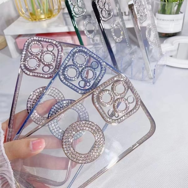 Custodia per iPhone con diamanti glitterati