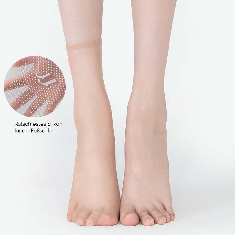 Unsichtbare, rutschfeste Kristallseidensocken für Frühling und Sommer