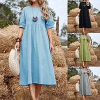 Loose Cotton Linen Dress