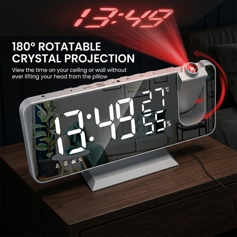 Aless™ Temperature & Humidity Multifunctional Radio Projection Alarm Clock