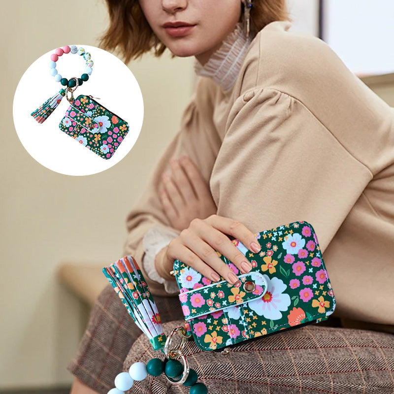 Boho Credit Card Holder Keychain Bracelet