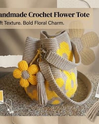 Crochet Flower Tote Bag