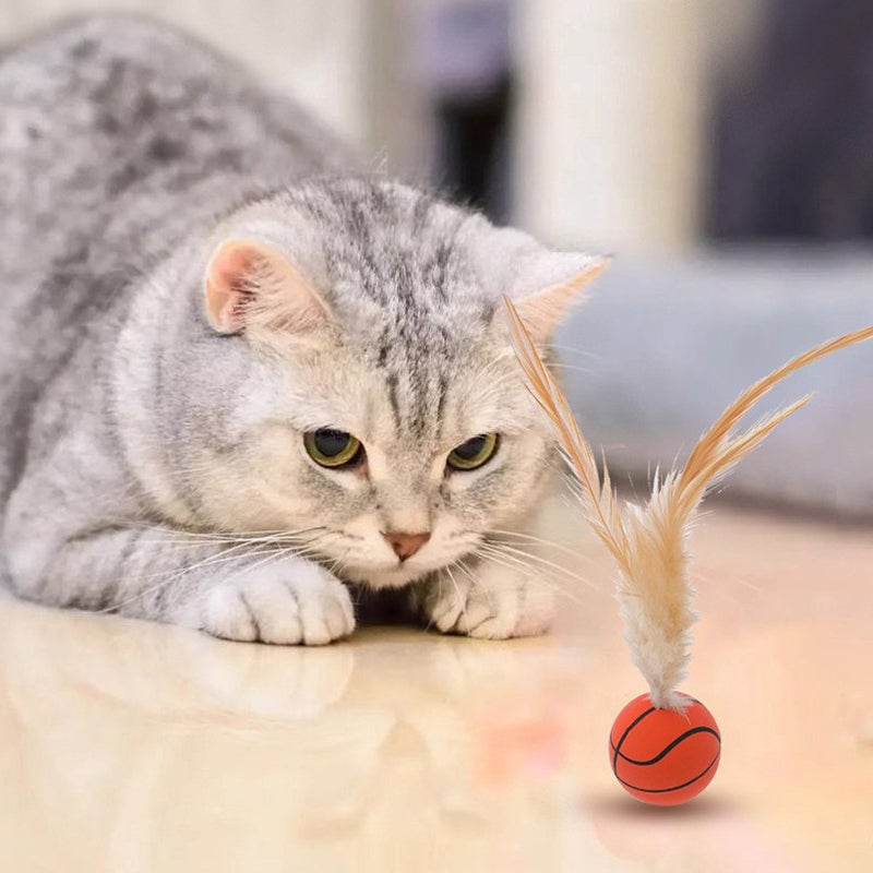 Interactive Feather Ball Toy Set for Cats