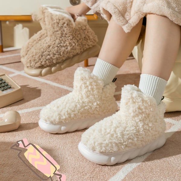 Fluffiga fleecestövlar för kvinnor