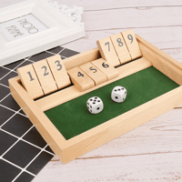 Shut The Box Game - Fun Table Math Game for Adults & Kids