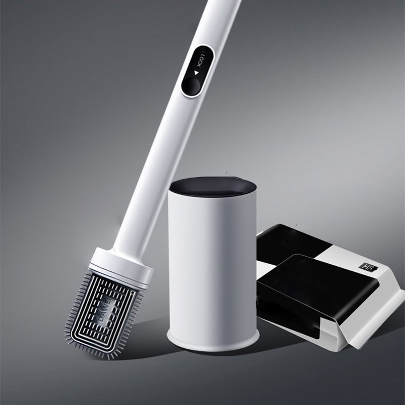 Cleaning long-handled toilet brush