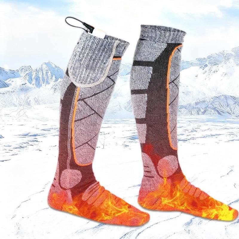 USB Heated Socks with 5000mAh Power Bank