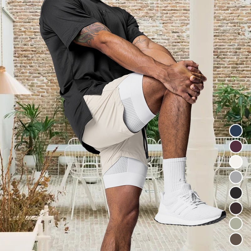 2-i-1 løbeshorts (Herre)