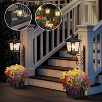 2-in-1 Solar Powered Outdoor Post Light with Integrated Planter Box