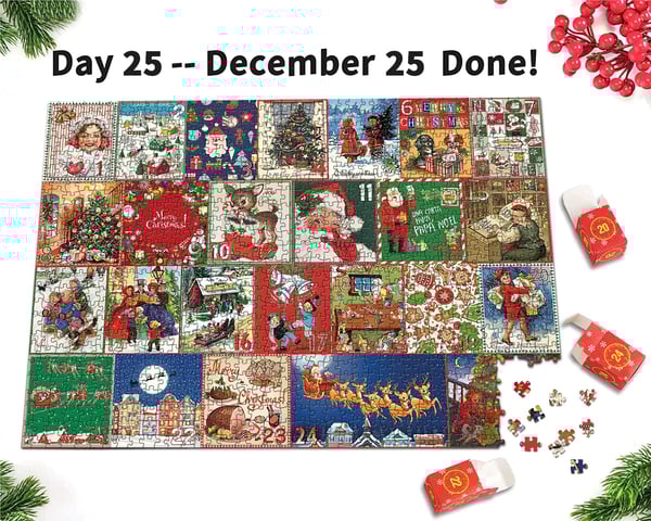 Christmas Advent Calendar Jigsaw Puzzle Blind Box 1000/1008pcs