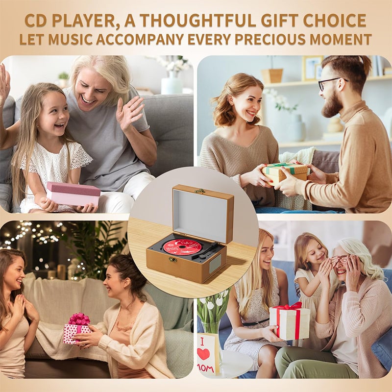 Sakerplus Rechargeable Leather CD Player