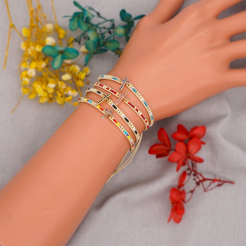 Gift To My Wife - Pavé Cross Bracelet