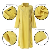 Elegant Enfärgad Slit Skjortklänning