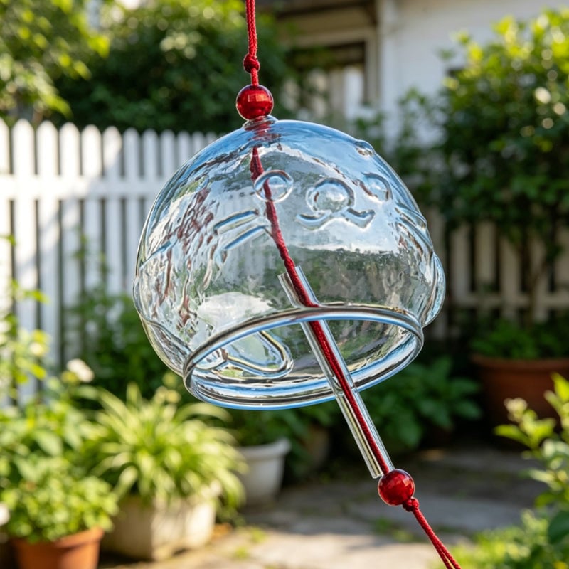 Whimsical Glass Doodle Wind Chimes Outdoor Decor